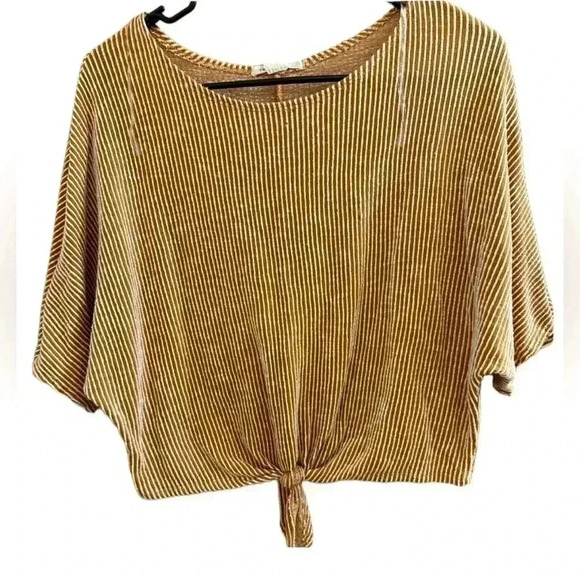 Orange pinstripe top urban outfitters coughing to the wind size L tie bottom - Picture 1 of 4